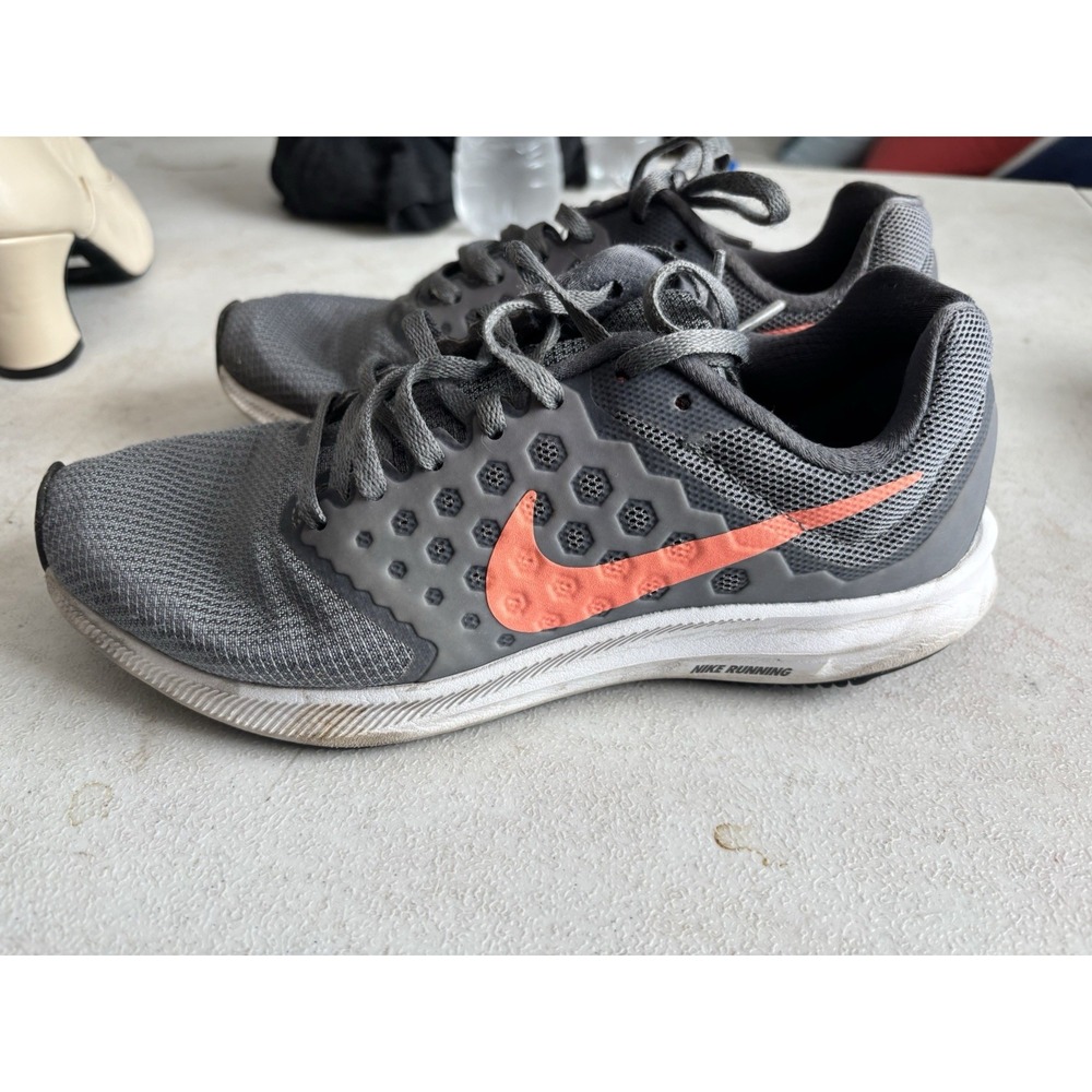 Nike Downshifter‎ 7 Womans Grey Lava Glow Pink Sneakers Running Shoes - size 7.5